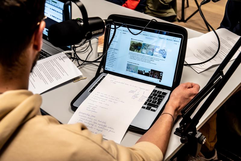 Opname van de Leesjury-podcast in Aalter
