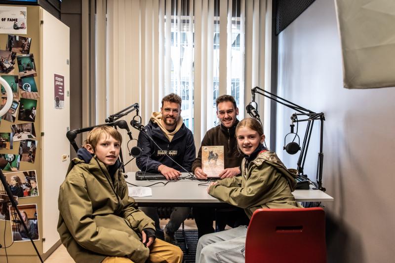 Opname van de Leesjury-podcast in Aalter